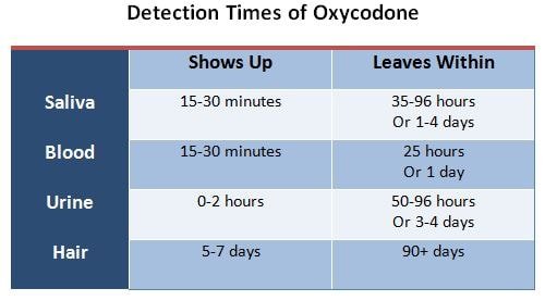 how-long-does-oxycodone-stay-in-saliva-blood-urine-hair