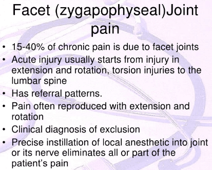 Facet Joint pain